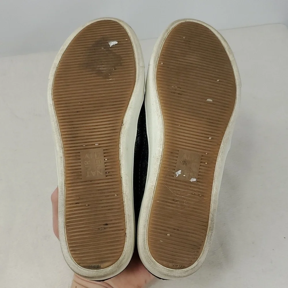 Naturalizer Marianne Loafers Slip On Sparkle Gray Leather Casual Womens 7